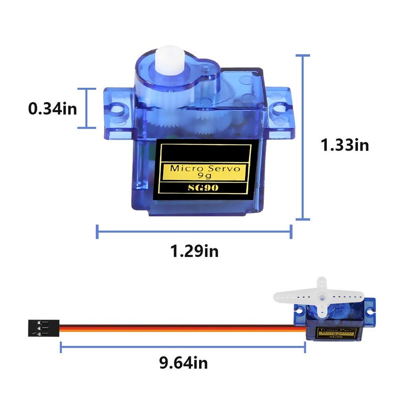 Dorhea 5 Pcs SG90 Micro Servo Motor Mini Servo SG90 9g Servo Kit Compatible with RC Helicopter Airplane Car Boat Robot Arm/Hand/Walking/Servo Door Lock Control - Image 5